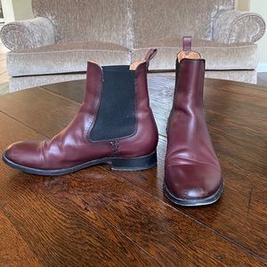 Reddish brown Frye boots